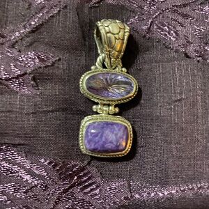 Sarda Charoite and Purple Quest Quartz Pendant